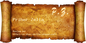 Priher Zella névjegykártya